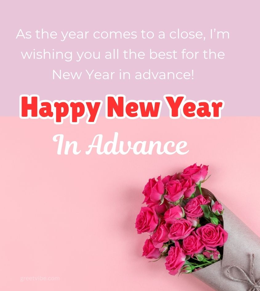 Early Happy new year greetings for wife