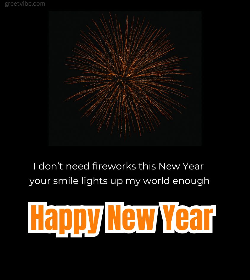 Happy New year Love Greetings with Fireworks