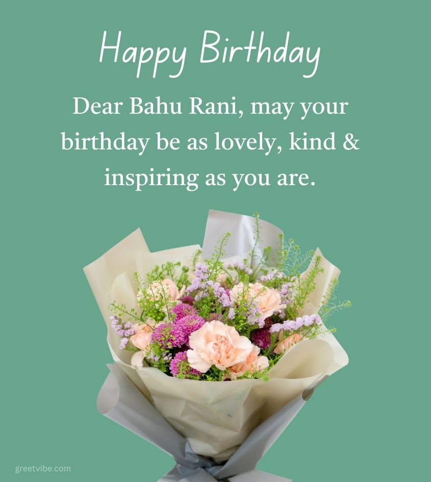 Blessing Birthday Quotes for Bahu with Flowers