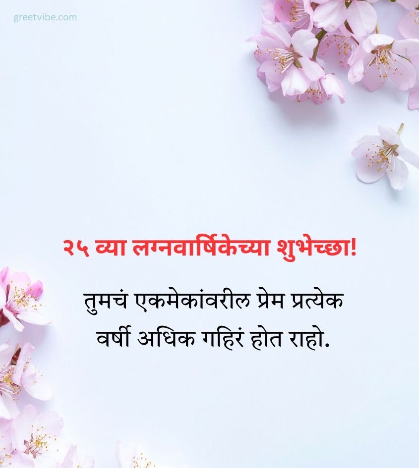 Anniversary Greetings Marathi for 25 Years Of Marriage