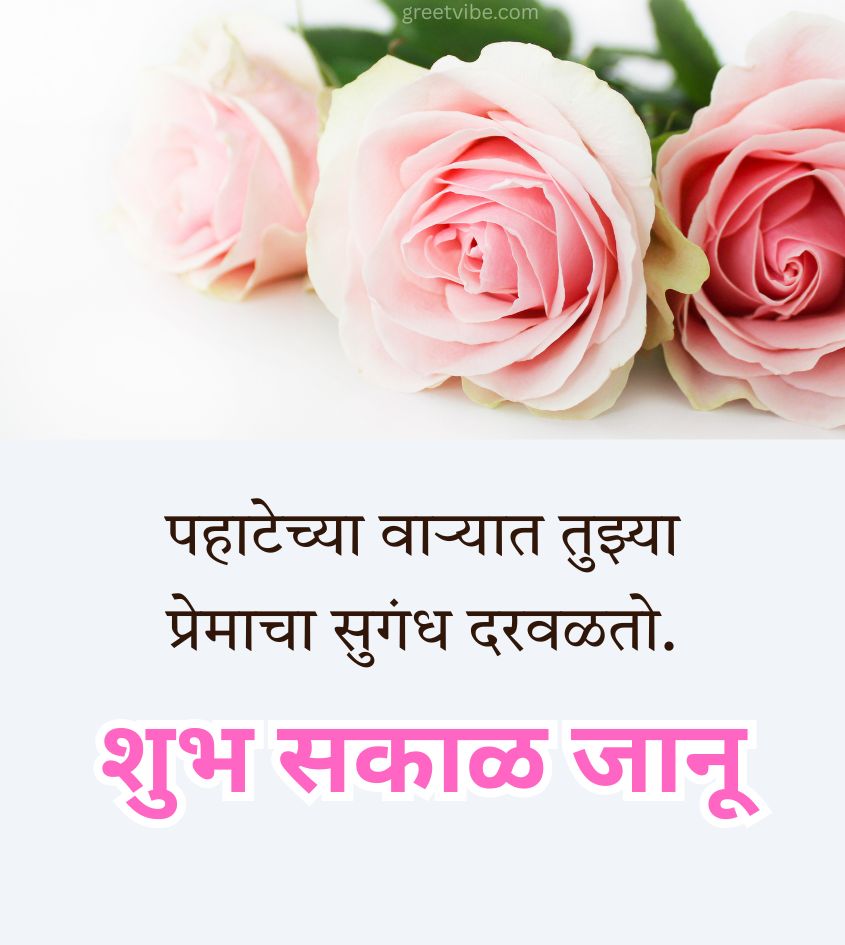 Marathi Love Good Morning Janu Images with Flowers