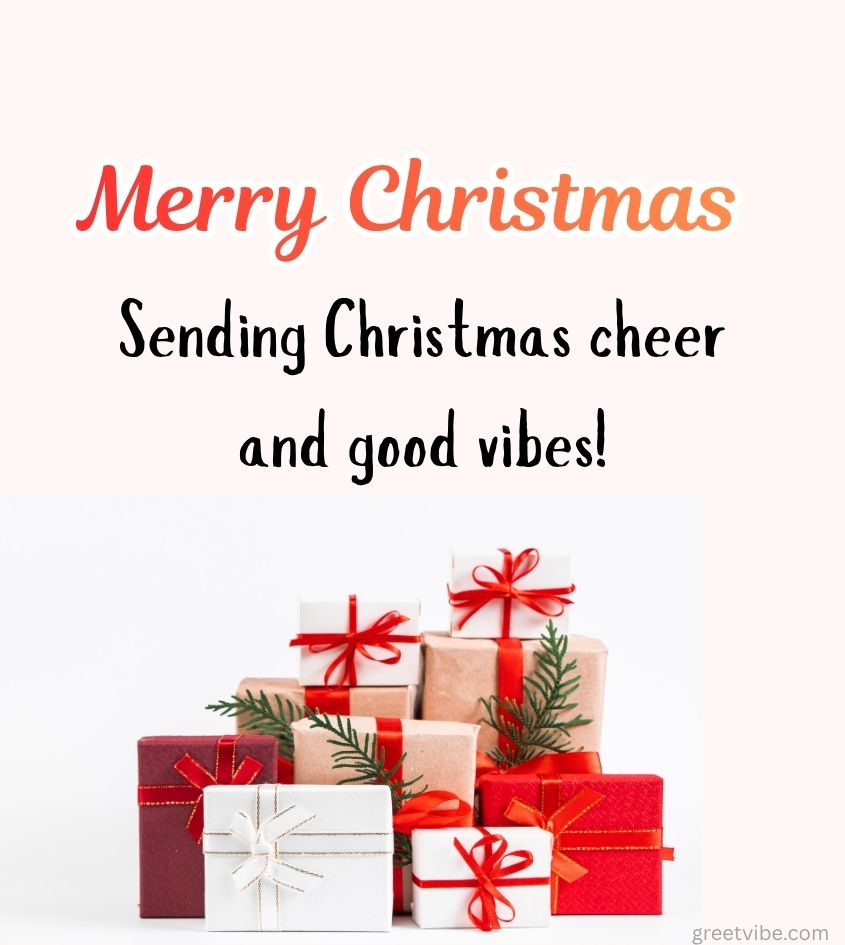 Merry Christmas Wishes with Gifts