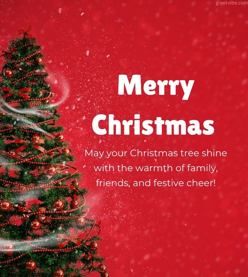 Merry Christmas with Blessings Quotes and Christmas Tree