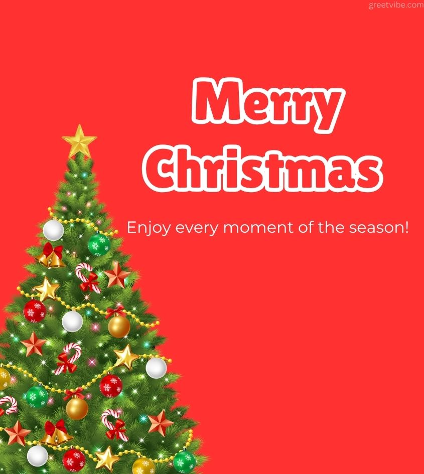 Christmas Tree with Merry Christmas Wishes