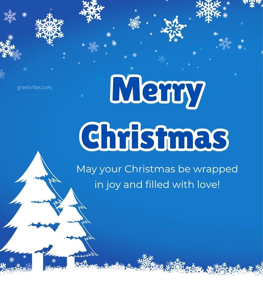 Christmas Tree with Merry Christmas Wishes Images