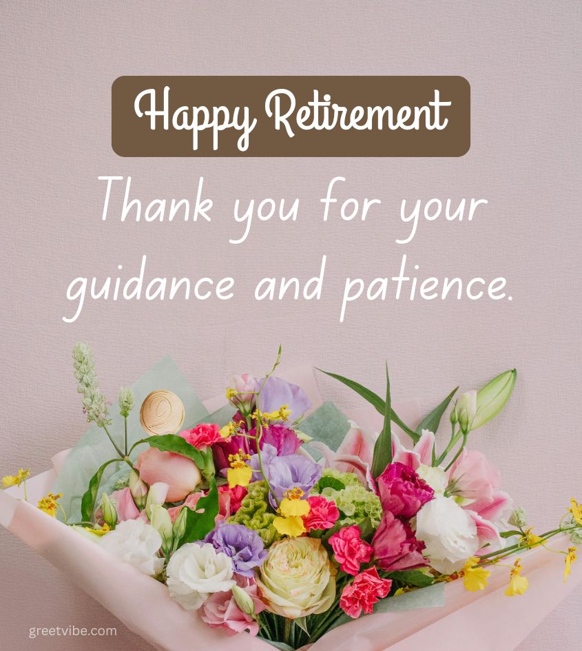 Retirement Wishes For Boss with Flower Bouquet