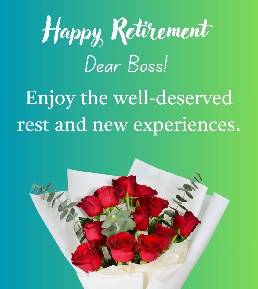 Happy Retirement Message For Boss with Flower