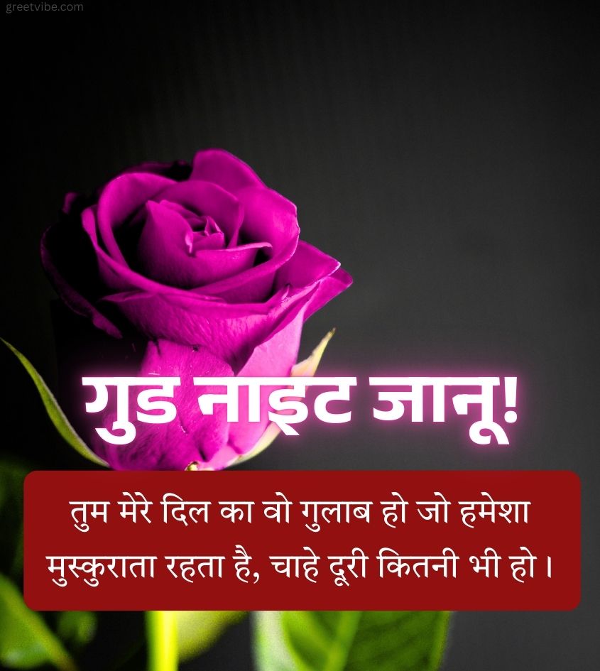 Romantic Good Night Greetings in Hindi for Lover