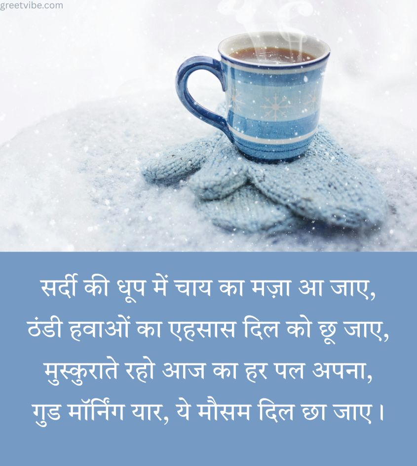 Tea with Good Morning Winter Shayari in Hindi