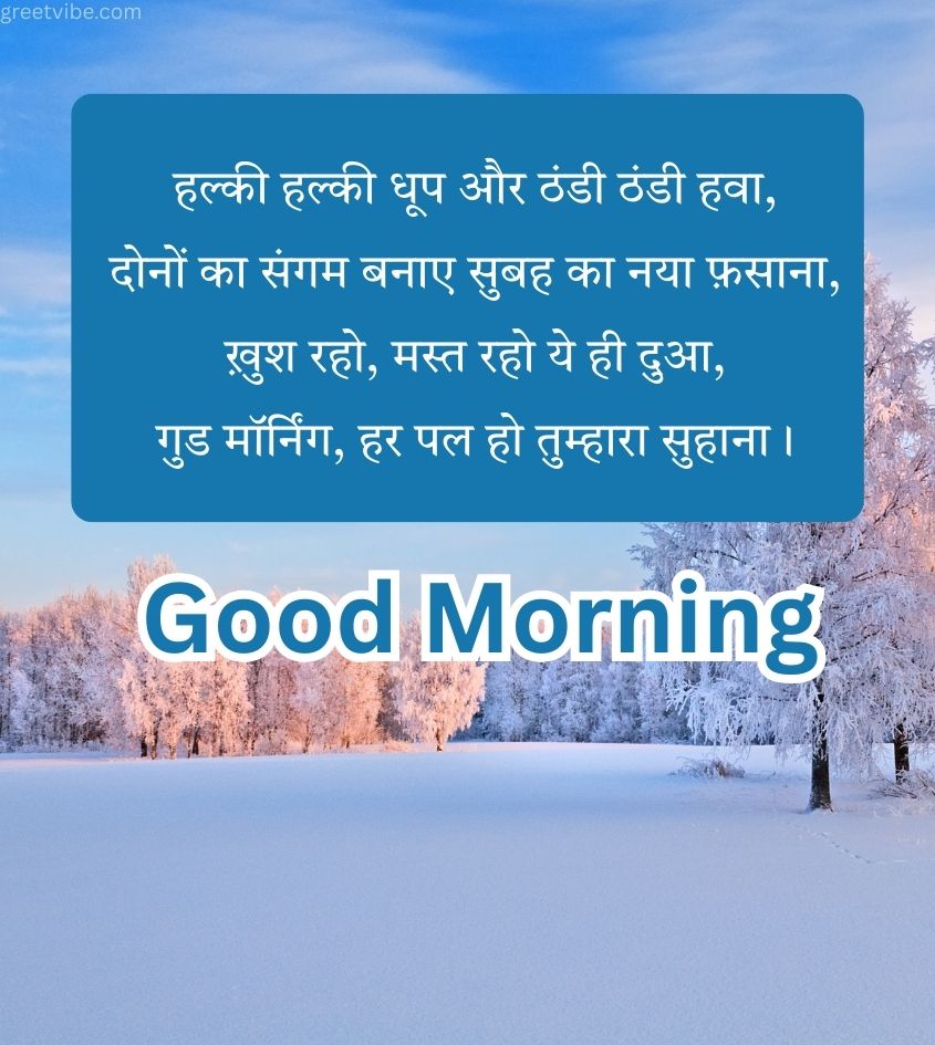 Beautiful Winter Good Morning Shayari for Friend