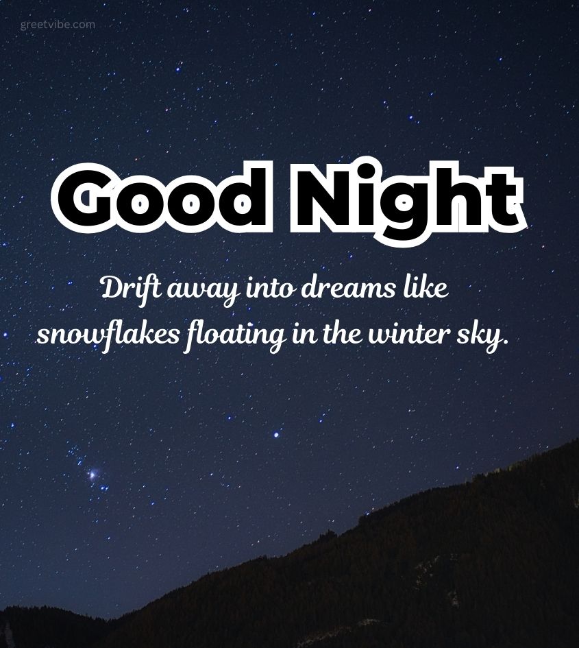 Beautiful Winter Nature with Good Night Quotes for Friends