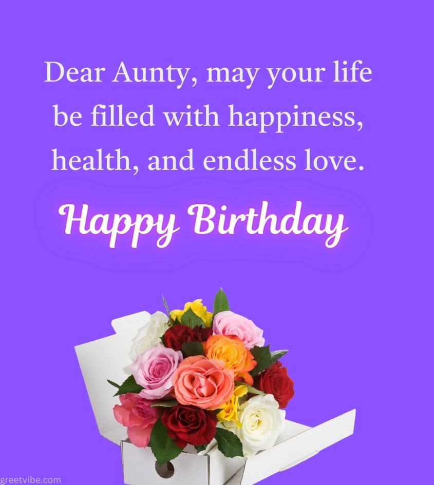 Birthday Wishes for Aunty with Flower