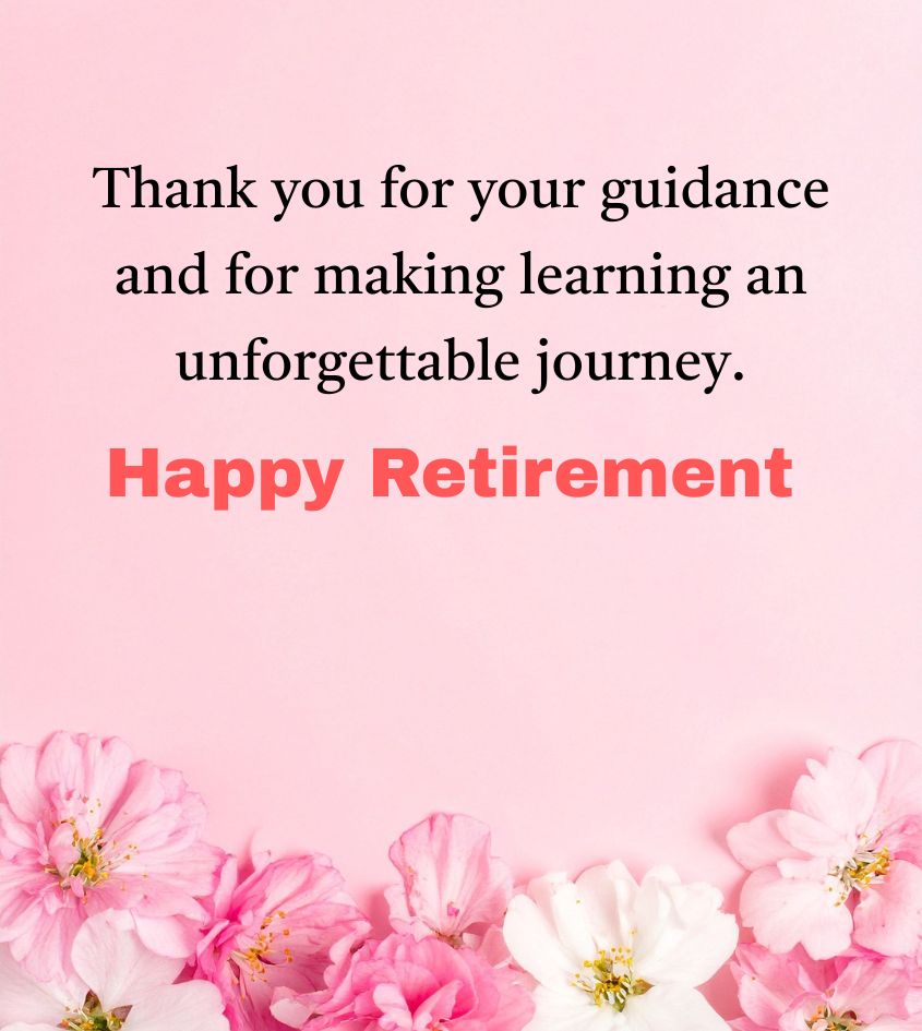 Retirement Wishes for Teacher with Flower