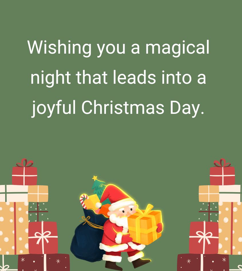 Christmas Eve Images with Santa Claus and Gifts