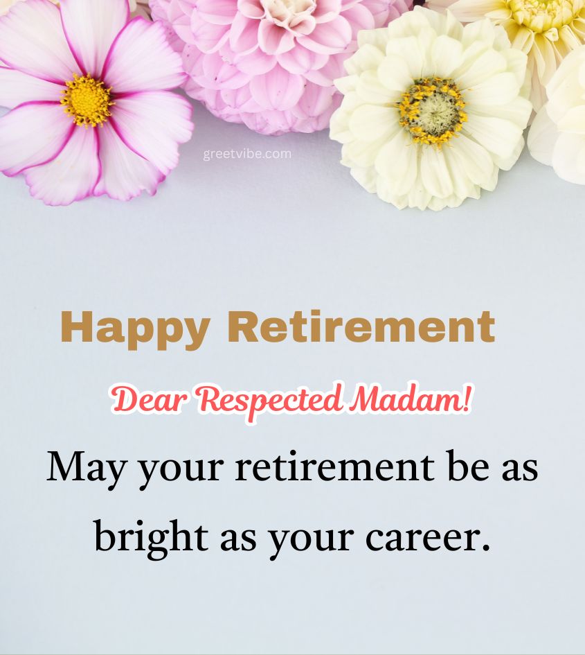 Retirement Wishes for Teachers with Flower