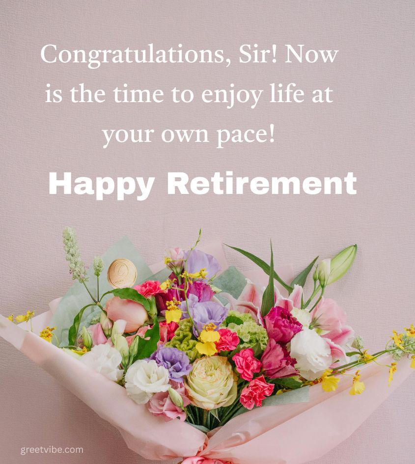 Retirement Wishes for Teachers with Flower Bouquet