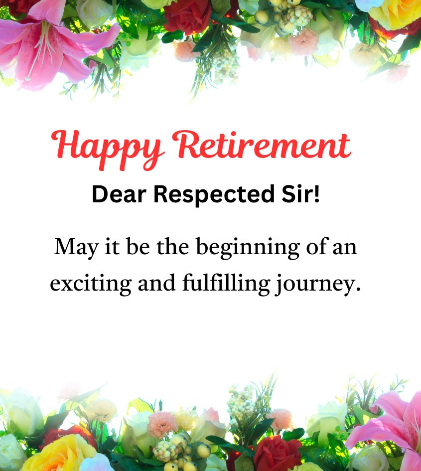 Happy Retirement Wishes for Sir