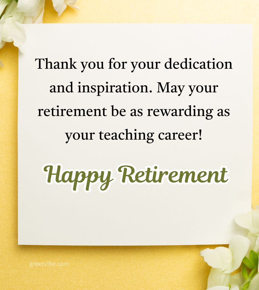 Retirement Wishes for Madam